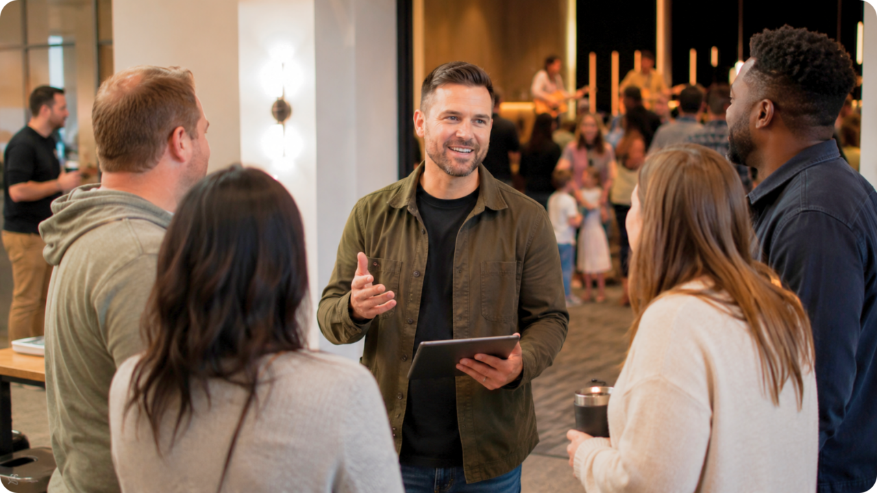 Campus Pastor Connecting With Congregation